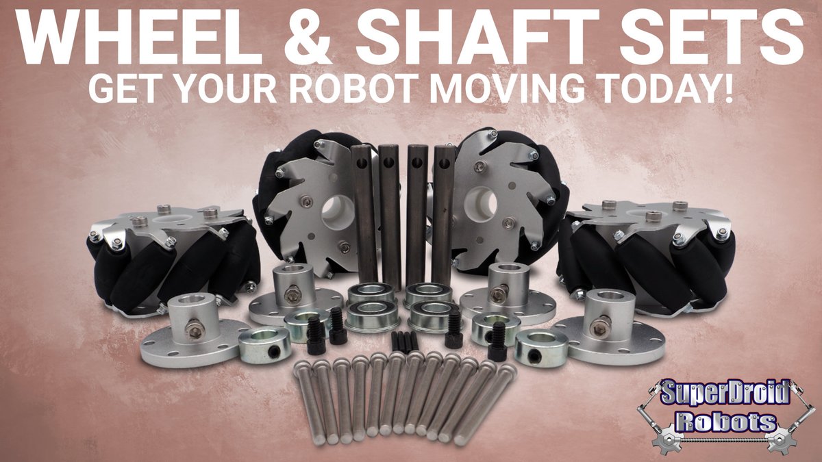 SDRobots's tweet image. Need some wheels or tracks for your #robot? #superdroidrobots has you covered! Whether you need all-terrain #treads or #mecanum wheels, you can find it in our store! Visit our shop today!  superdroidrobots.com/shop/category.…