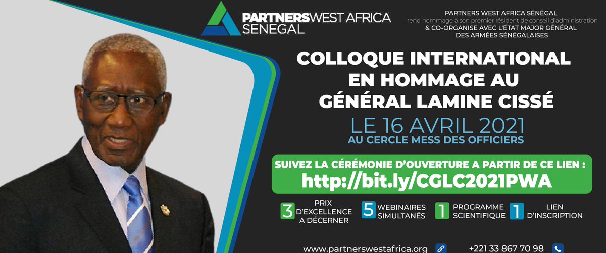 PWA_Senegal's tweet photo. Vous pouvez suivre en direct la cérémonie d'ouverture du Colloque en hommage au Général Lamine Cissé sur Zoom si vous vous étiez inscrits ou via Youtube à travers ce lien : https://t.co/WfBKiN7kuJ #CGLC2021 #GeneralLamineCissé https://t.co/Ehsqxvp3Qq