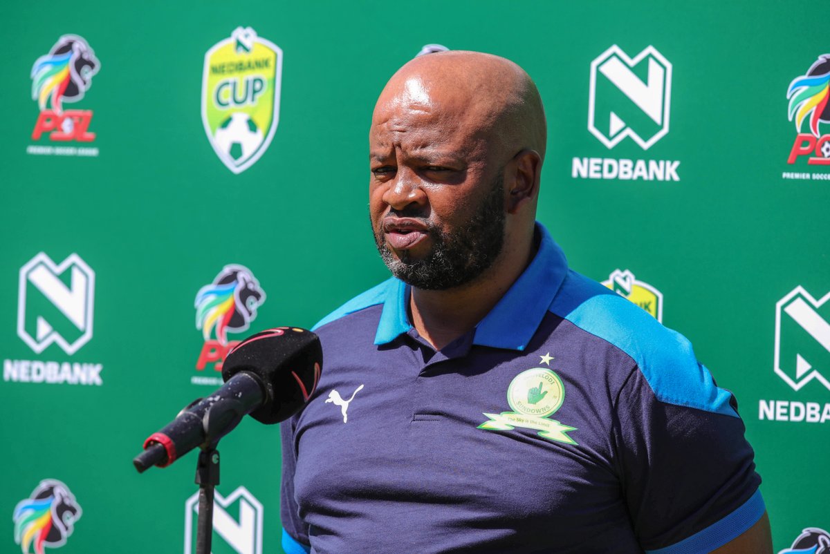 Masandawana's tweet photo. Hear from Coach Manqoba Mngqithi as he shares his reflections on yesterday's stand out win in the #NedbankCup2021 🙌

📲 https://t.co/vbx9DDzVVm

#Sundowns https://t.co/QuaipcKkBU