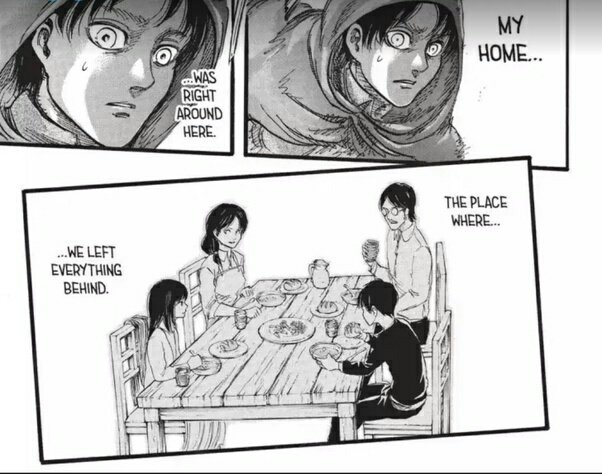 Mikasa was always Eren’s home. He refer her as his home many times in manga