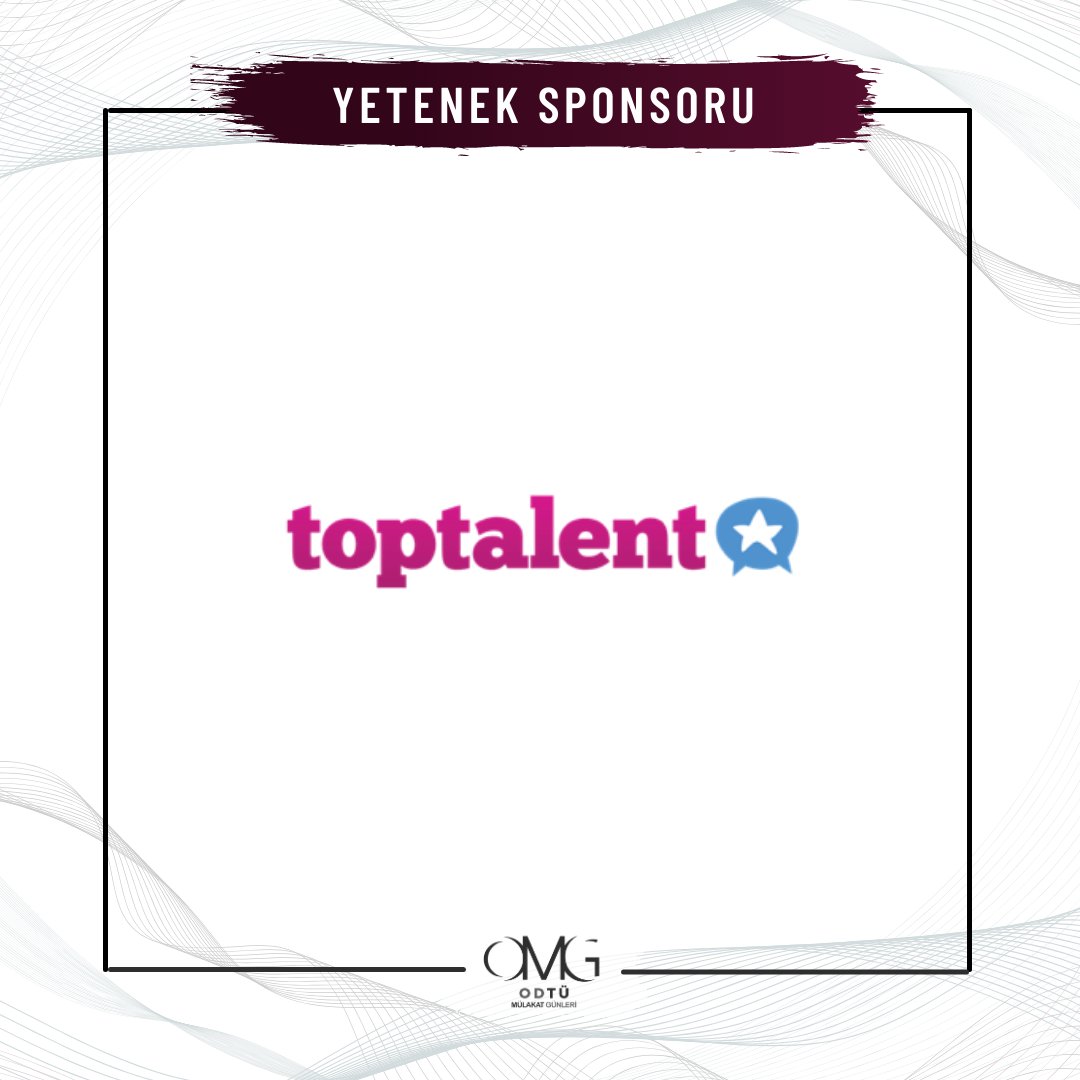ODTÜ Mülakat Günlerine katkılarından dolayı yetenek sponsorumuz Toptalent’a teşekkür ederiz.

#odtumulakatgunleri #omg2021