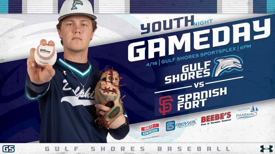 FinsBaseball's tweet photo. Game Day at the “Plex”! 

Your Dolphins will be hosting the Spanish Fort Toros tonight at the “Plex” starting at 6pm. The Fins need your help tonight to create a great atmosphere as we try to claim the area championship tonight with a win! #playforthepile https://t.co/Bv8nLYsjhn
