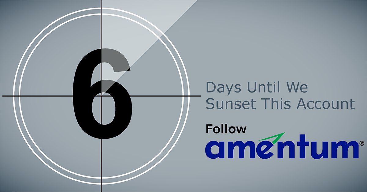 6 days until we sunset this account. We are just moving to Amentum Follow us there! <a href="/amentum_corp/">amentum</a> 
#defense #aviation #landsystems #govcon