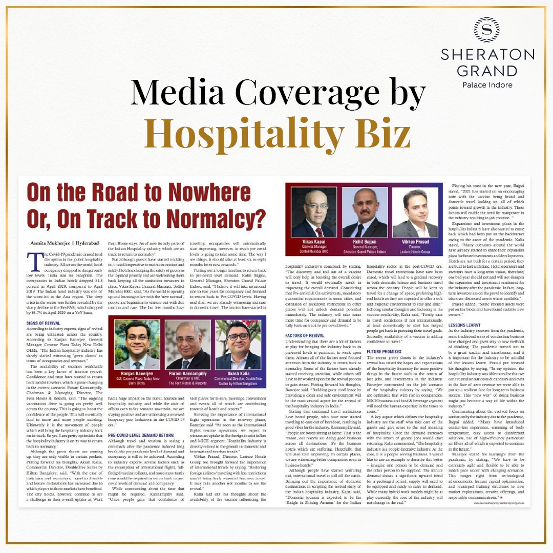 SheratonIndore's tweet photo. Glimpses of the media coverage by Hospitality Biz!

#mediacoverage #Sheratonhotelindore #Staywithus #safestay #indorehotel #pureveg #hospitality #sheraton #GreatStay #Luxury #comfort #service #luxuriousstay https://t.co/LXROvcEodT