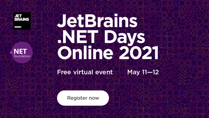 dotnetfdn's tweet photo. Join a free virtual event, JetBrains .NET Days Online, on May 11 and 12
🎙️Topics: #csharp, #fsharp, GraphQL, Blazor, gRPC, Hedy, and more! 
👉Save your seat: https://t.co/CZPAW9cN0v

#dotnet #JBDotNetDays

cc: @jetbrains https://t.co/A9xFpirQQs