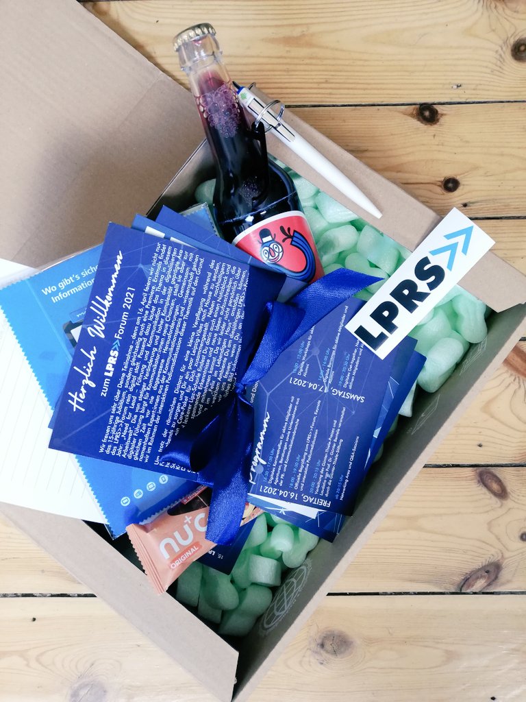 PR_ideen's tweet photo. Wir sind bereit für das #LPRSForum heute Abend - Danke für die liebe Überraschungs-Box @LPRS_eV
😍 Wir sind gespannt auf interessante Speaker und Diskussionen zum Thema #NeedforLead https://t.co/0cvXKlpZA0