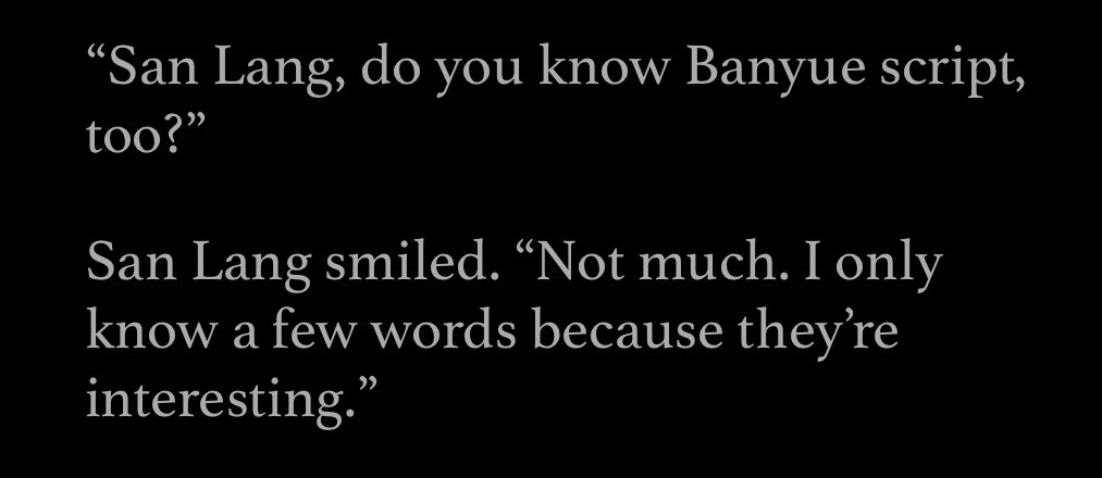 I wonder if hua cheng learned the language because of xie lian? or because he& #39;s been alive for so long