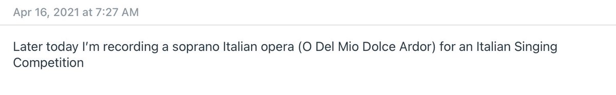 Feel Good Friday! Tell me something good that happened this week or will be happening this weekend. Here is a response from a student. Imagine being able to sing opera in a different language. I can’t sing, nor can I speak Italian! #MineolaProud of the students we have here.