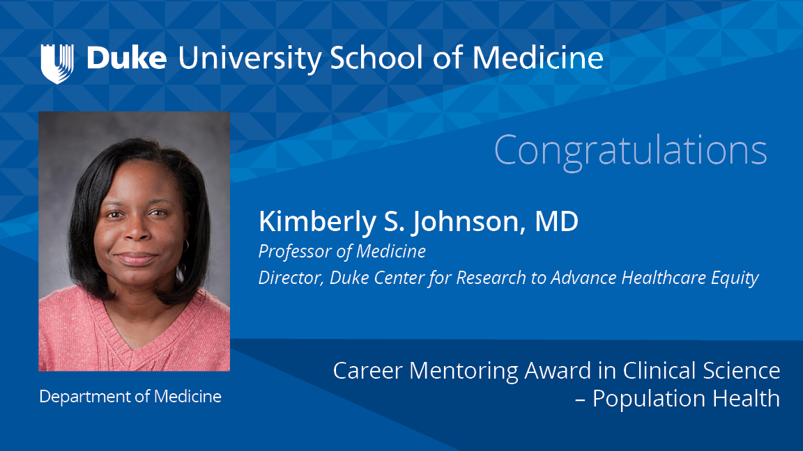 The Research Mentoring Awards recognize faculty members in the School of Medicine for excellence in research mentoring. Congratulations Dr. Johnson!