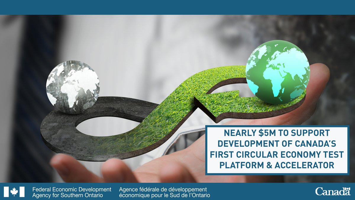 Today, MP Longfield announced a FedDev Ontario investment of nearly $5M for <a href="/cityofguelph/">City of Guelph</a> to establish 🇨🇦’s first circular economy test platform, the Circular Opportunity Innovation Launchpad, creating 400 jobs. ow.ly/WpyB50Eqqza