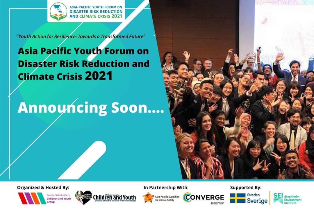 Asia Pacific #Youth Forum on #DisasterriskReduction & #Climatecrisis 2021
#Youth4Resilience #youthinDRR #climatechange @UNMGCY @SAARC2030 @PfRglobal @UNDRR_AsiaPac @UNDRR @UNDPasiapac @youthcompact @YouthForAsia @Y4Nature
