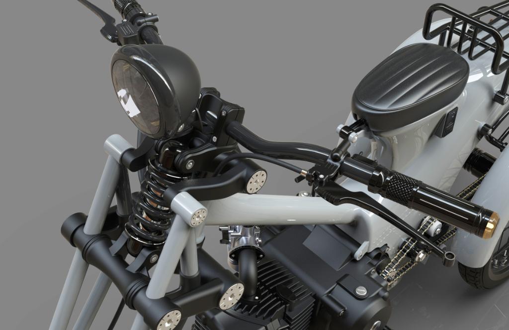 Dassault3DS's tweet photo. Byron Huang from #Taiwan has been using @SOLIDWORKS for eight years now. He told us that the Honda cub series has always been popular in Taiwanese custom bike culture. We're fans of his old-school style tricycle, which he finished in three weeks! What are your thoughts? https://t.co/Jc7AIRIYFE