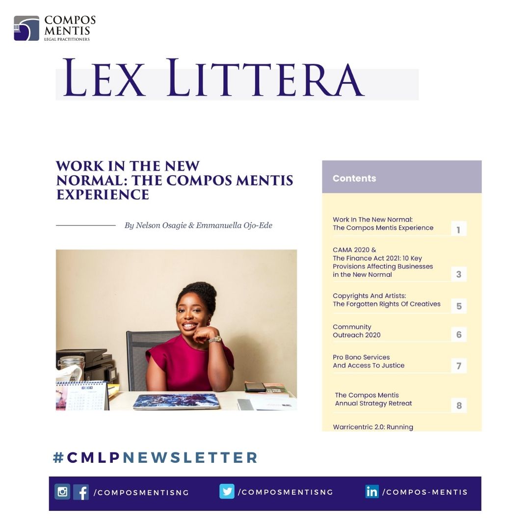 composmentisng's tweet photo. @composmentisng LEX LITTERA April 2021 Edition Newsletter is now available for download.

Click: https://t.co/HE22MPr5QL to download the latest newsletter.

#CMLP #ComposMentisLegal #CMLPNewsLetter https://t.co/xnDwHRHpJ5