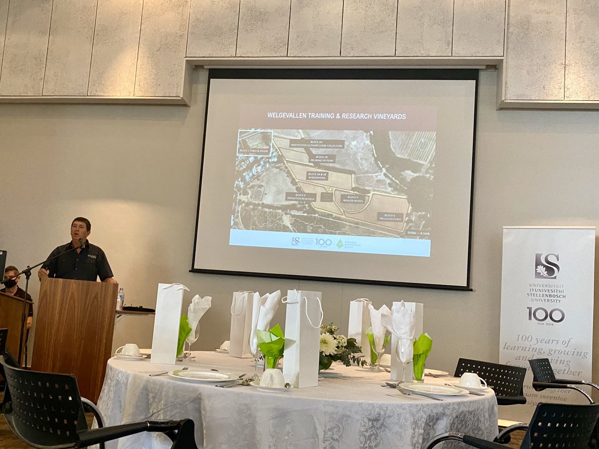 markoroux's tweet photo. Exciting launch of the newly established research &amp; training vineyards at #stellenbosch Welgevallen farm. Truly a world class facility. Made possible by @Vinpro_za and @StellenboschUni and industry donations! https://t.co/UCz5LK0p13