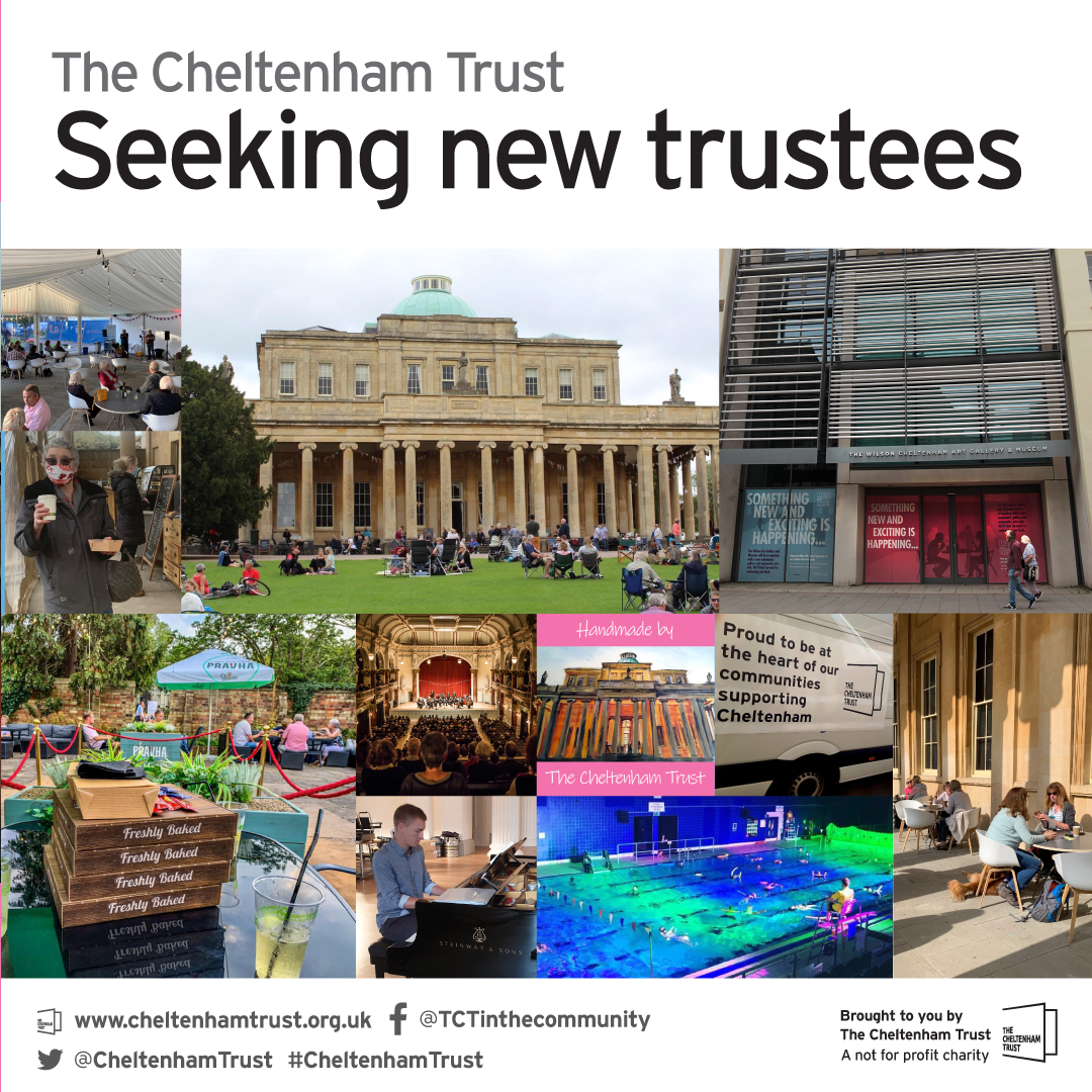 There’s still time to apply to join us. The Cheltenham Trust is an innovative, forward looking not for profit charity managing Cheltenham’s iconic venues. We’re seeking new trustees, could it be you? For more info and to apply see: lnkd.in/dnaF7Cx
#trusteerecruitment