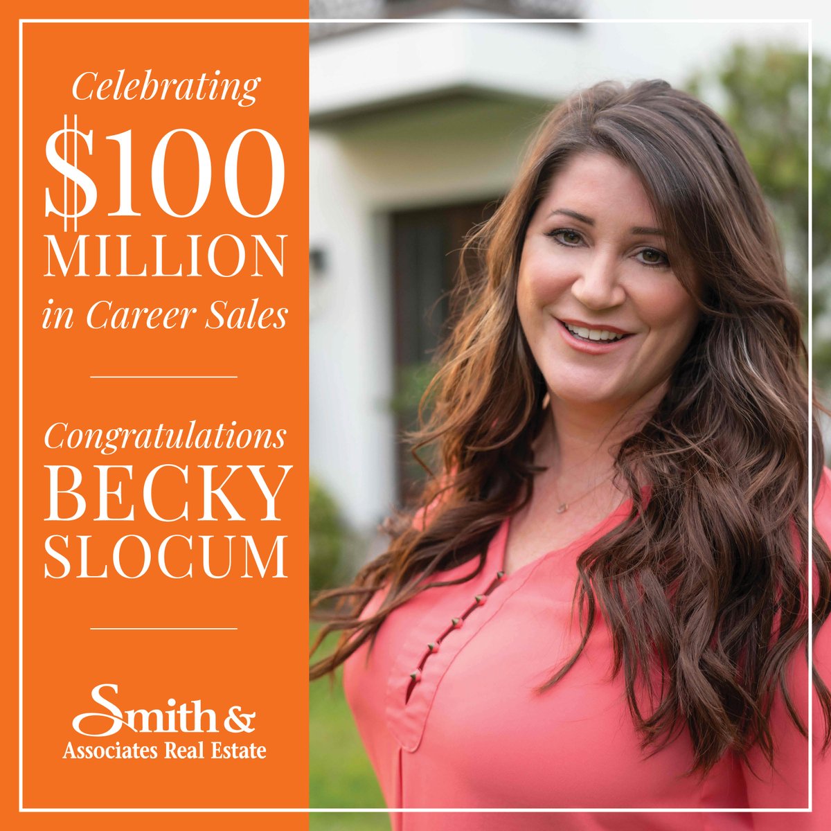 smith_associate's tweet photo. A big congratulations goes out to Becky Slocum! Becky just reached $100 Million in career sales. This is a huge milestone! 🧡

Keep up the amazing work, Becky! #SmithIsHome #SmithSells https://t.co/ORKl9nDFYW