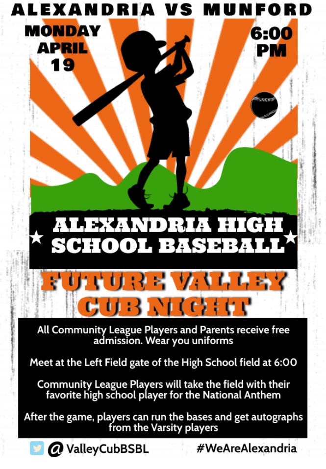 Make plans to come out and take the field with our Varsity baseball players Monday. It is one of our favorite days of the year