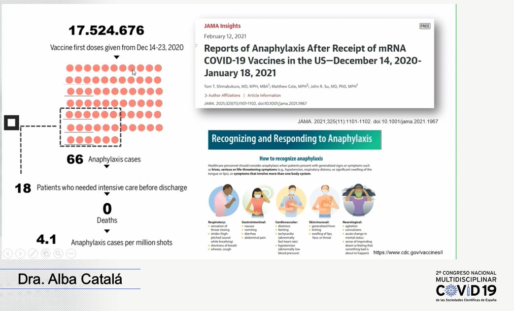 Se está haciendo un gran seguimiento de cualquier manifestación secundaria o reacciones de hipersensibilidad en las personas que ha recibido cualquier vacuna frente a la COVID-19. #2congresocovid19 Está en activo el estudio vacunas COVID PIEL. Las bases en la <a href="/aedv_es/">Academia Española de Dermatología y Venereología</a>