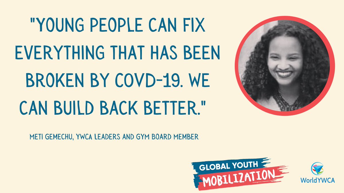 World YWCA (@worldywca) on Twitter photo Global Youth Summit, 23 - 25 April. "Young people can fix everything that has been broken by COVD-19. We can build back better." <a href="/M3t1_g/">Meti Gemechu</a> , #YWCALeaders & GYM Board Member
Are you a young leader keen to find solutions? Register today⬇️
globalyouthmobilization.org
#youthmobilize Global Youth Summit, 23 - 25 April. "Young people can fix everything that has been broken by COVD-19. We can build back better." <a href="/M3t1_g/">Meti Gemechu</a> , #YWCALeaders & GYM Board Member
Are you a young leader keen to find solutions? Register today⬇️
globalyouthmobilization.org
#youthmobilize