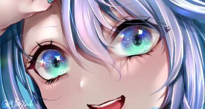 (ウィンクしているほうが可愛かったので、最終的にはウィンクで仕上げました) 