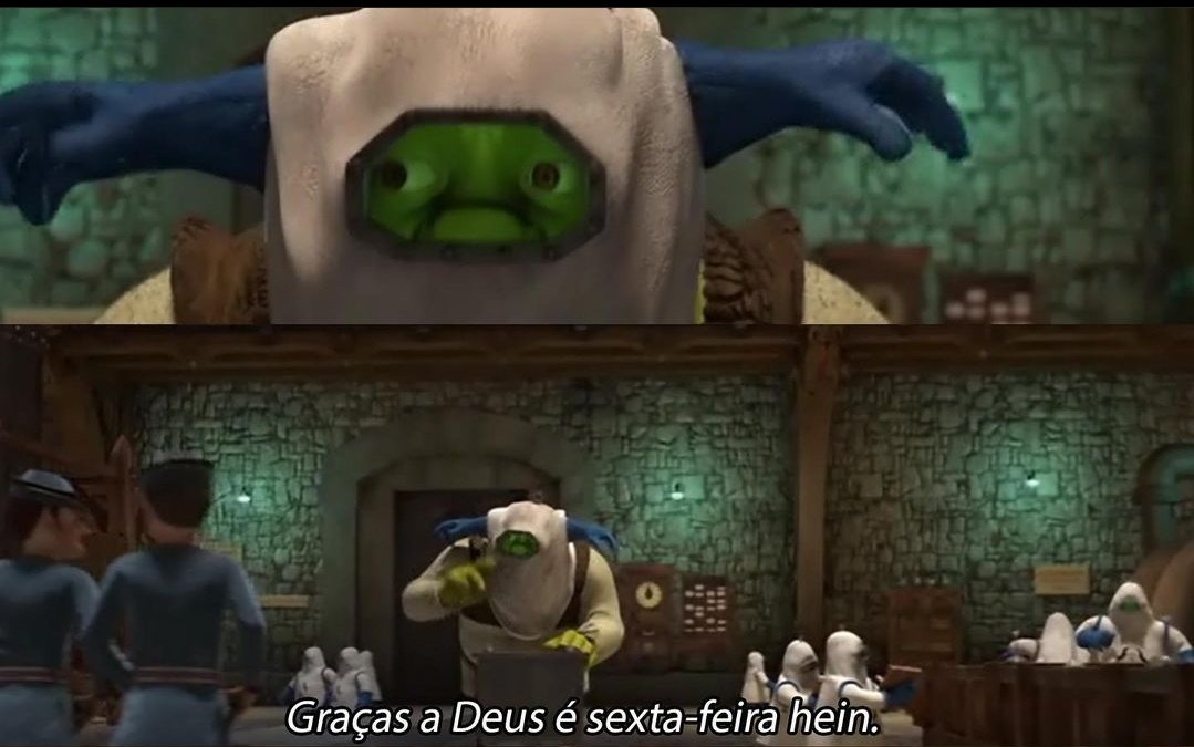 rNt on X: toda sexta-feira a figurinha do shrek falando graças a