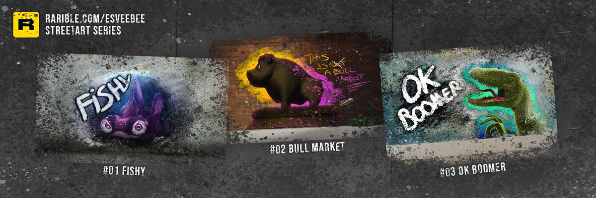 eSveeBee's tweet image. 🚨#NFTGiveaway TIME!🚨

I&apos;ll be giving away one of my StreetArt pieces (rarible.com/esveebee) of choice (0,2 ETH) to 1 lucky winner who will: 

🔷LIKE &amp;amp; RT
🔷FOLLOW
🔷COMMENT with your favorite one

Draw will be held after we reach 200 Like+RT !
#nftart #nft #nftcollectors