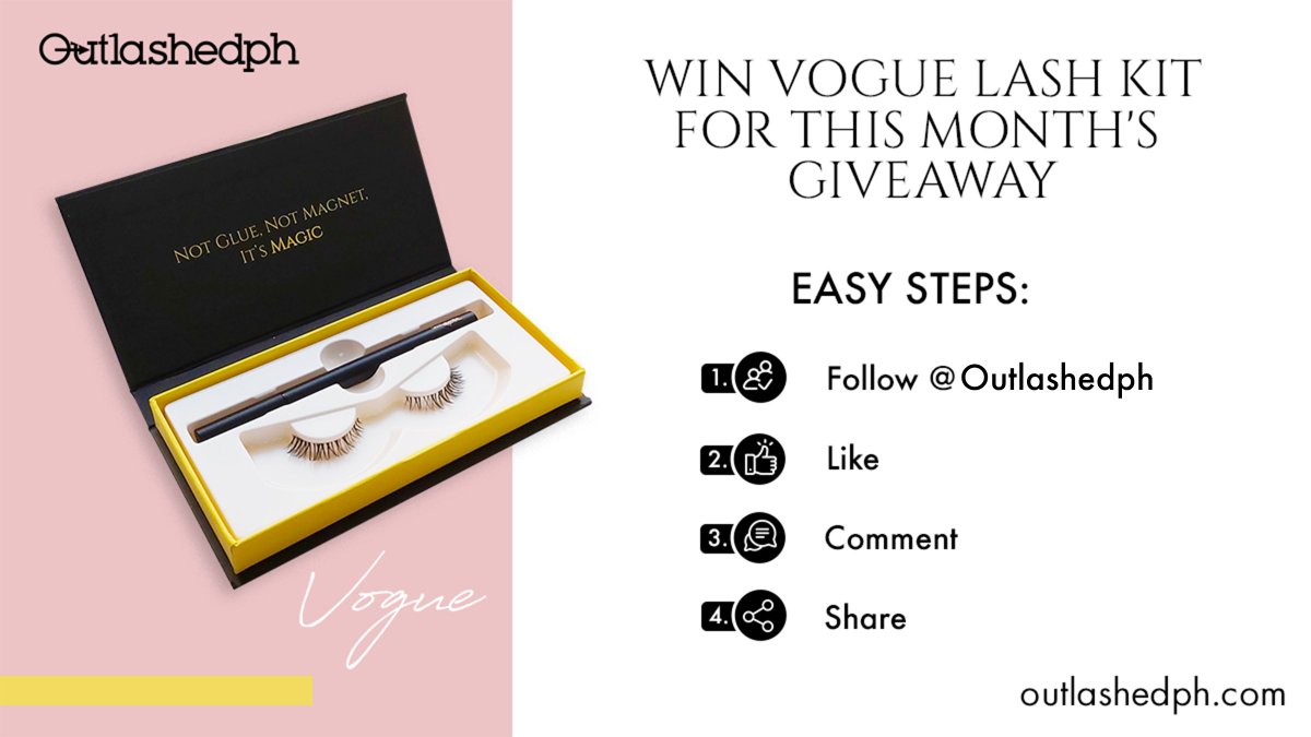 outlashed_ph's tweet image. 1,000 Likes Giveaway!!
Help us reach 1,000 likes &amp;amp; 5 Lucky Facebook Friends will win a Vogue Lash Kit.
MECHANICS:
1. Follow &amp;amp; Like the Outlashedph page
2. Comment &amp;amp; Share this post PUBLICLY on your wall
3. Tag 3 of your Friends
4.  5 Lucky winners will announce on April 30, 2021.