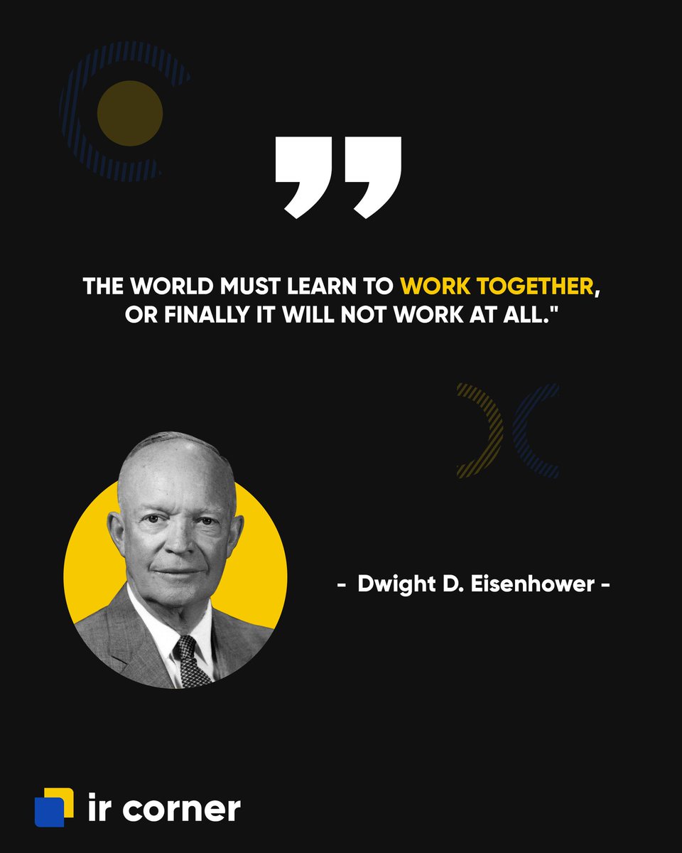 ir_corner's tweet photo. Quote kali ini datang dari Dwight D. Eisenhower, seorang tentara dan politikus Amerika yang pernah menjabat sebagai Presiden Amerika Serikat ke-34. 🌐

Yuk, bagikan pendapatmu di kolom komentar!

#DwightEisenhower #InternationalRelations #HubunganInternasional #IRCorner https://t.co/l6HA2JKust
