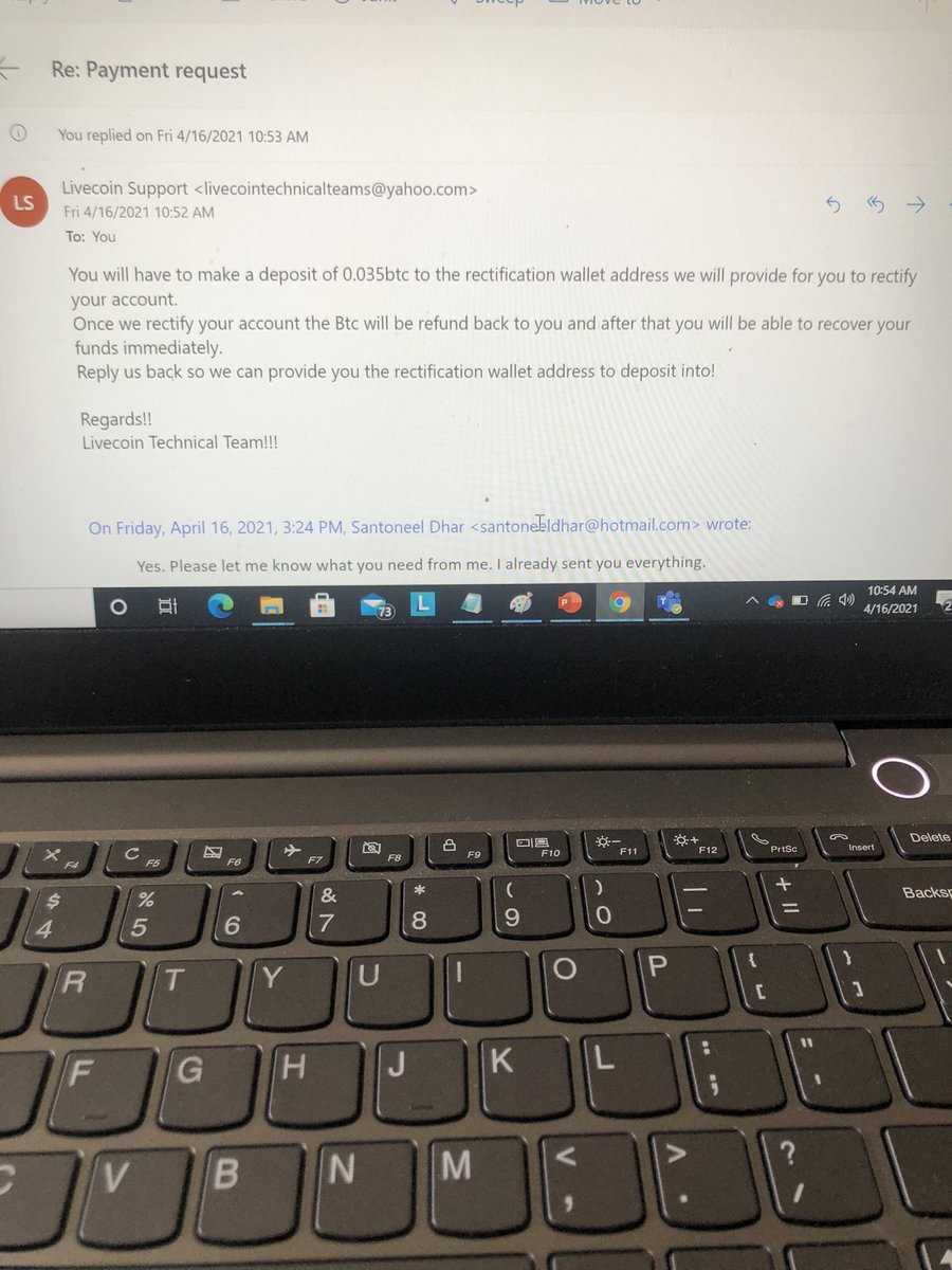 shantoneel's tweet photo. @livecoin_net I wrote to the customer service email libecointechicalteams@yahoo.  They are asking me to deposit money in Bitcoin to get my cash back. Talk about scams. https://t.co/ZdwzQwIfc0