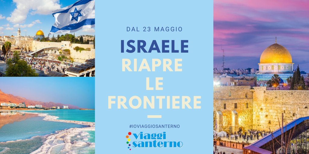 🇸🇻  #Israele si prepara ad aprire le porte ai turisti internazionali il prossimo 23 Maggio. Prudenza e #sicurezza rimangono le priorità:
✅ solo turisti già sottoposti a vaccinazione
✅test PCR + un sierologico prima dell’arrivo a destinazione
✅accesso solo per piccoli gruppi