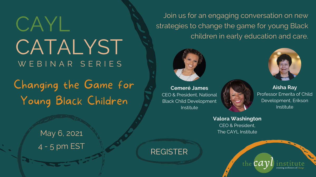 CemereDJ's tweet image. In May Cayl Institute is hosting part 4 webinar of their sires with Dr. Valora Washington @caylinstituteand Dr. Aisha @EriksonInst where we will discuss what we can do for Black Alpha gen children.
Register here!
zoom.us/webinar/regist…