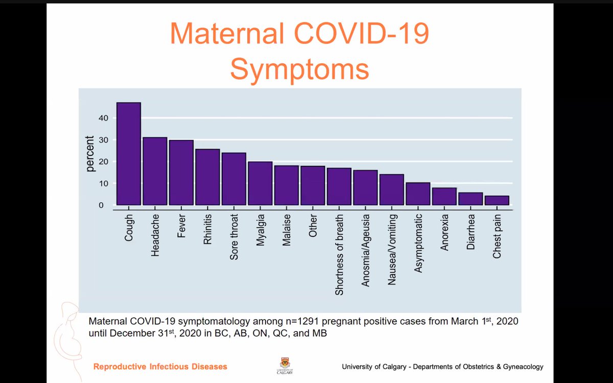 As a reminder, the symptoms of COVID-19 infection in pregnancy are not that different from non-pregnant patients 