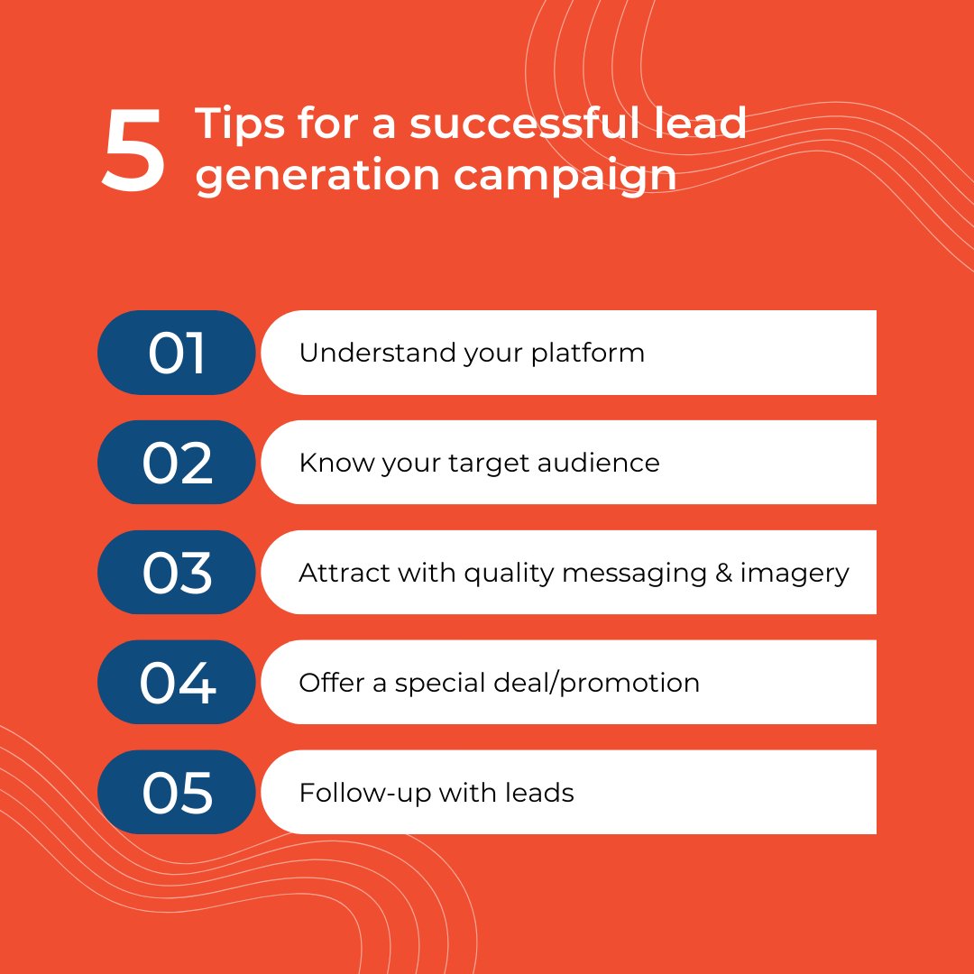 SStrategy1's tweet image. To have a successful lead generation campaign, follow these tips! Need more help with lead generation? Contact our experts today ⬇

📲 214-986-8400
💻 socialstrategyone.com/contact-us
📩 info@socialstrategyone.com

#digitalmarketing #socialmediamarketing #leadgeneration #leadgen