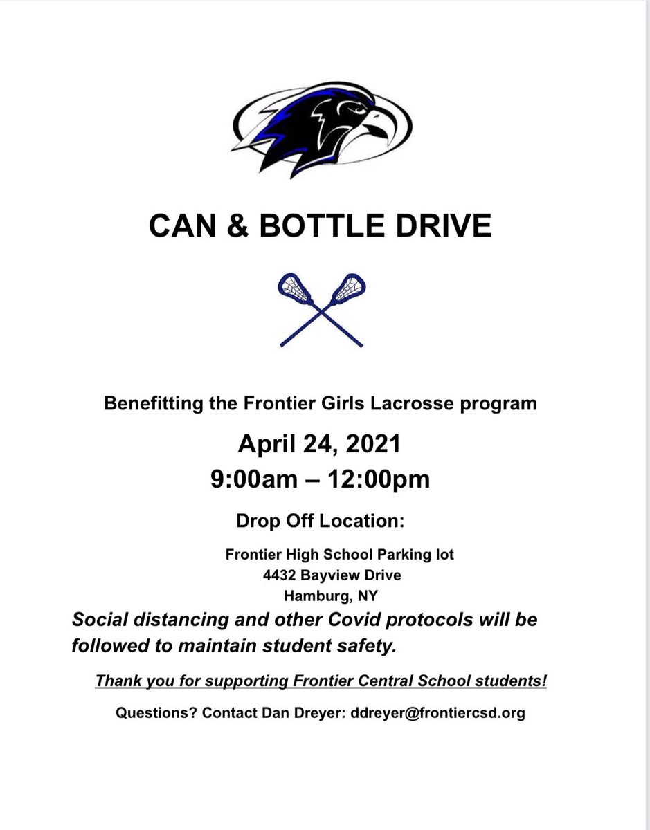 Our program will be hosting our annual can &amp; bottle drive on April 24th from 9-12! 

Please considering supporting our program! Thank you &amp; Go Falcons!! 💙🤍🥍