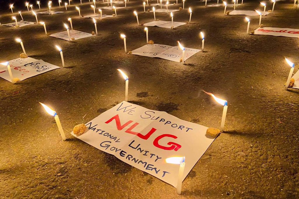 peachphuu's tweet photo. Spring Revolution Night Strike with Candlelights and showing support to our newly formed “National Unity Government” @NUGMyanmar.
#WeSupportNUG
#Apr16SilentStrike
#WhatsHappeningInMyanmar https://t.co/ewSW9hi1eZ