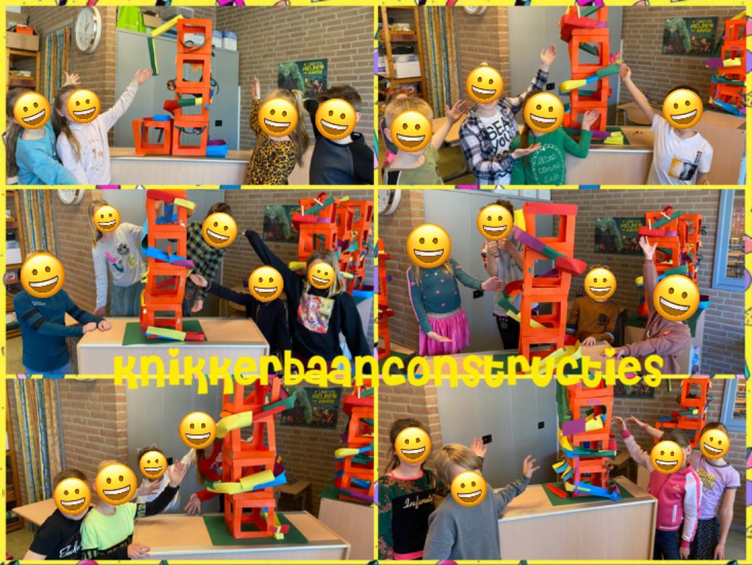Als je toch eens de echte big smiles achter de smileys kon zien! #trots #bouwen #techniek #samenwerken #ditisbasisonderwijs #werkgeluk #dalton #avg <a href="/DePolderhof/">Daltonschool De Polderhof</a> @SAAMscholen  <a href="/Blinkdeelt/">Blink</a>