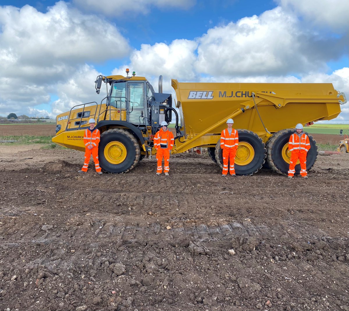 Here we have our new A...DT Team - Tyler Neal, Gabriel Middleton, Conor Strutt and Sam Holloway! 4 new Plant apprentices started training today with the brand new Bell 30 Dumper.. #mjcpics #training #leadership #coaching #bell #ADT #plant #heavyplant