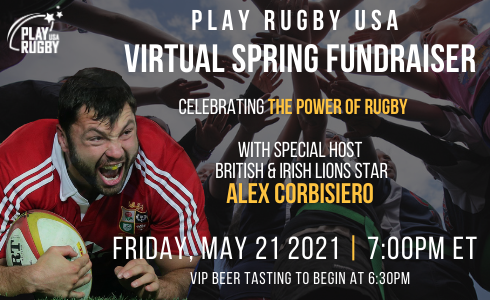 PlayRugbyUSA's tweet photo. British and Irish Lions LEGEND @AlexCorbs will be hosting our virtual fundraiser on May 21st! Tix are still available (including VIP 🍻 tasting with @TheBronxBrewery). Join us in celebrating the 🌟Power of Rugby🌟 https://t.co/CAbaP3p0Hn

#powerofrugby #playrugby #rugby https://t.co/id5OyxfeQ8