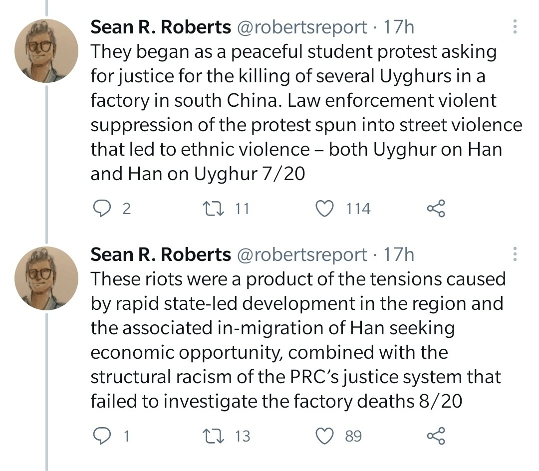 We all know that every peaceful protest evolves naturally into a killing spree which leaves over 200 dead, and it's perfectly justified because of all these injustices, like *checksnotes* executing the perpetrators of the Shaoguan incident not within a week after the fact.
