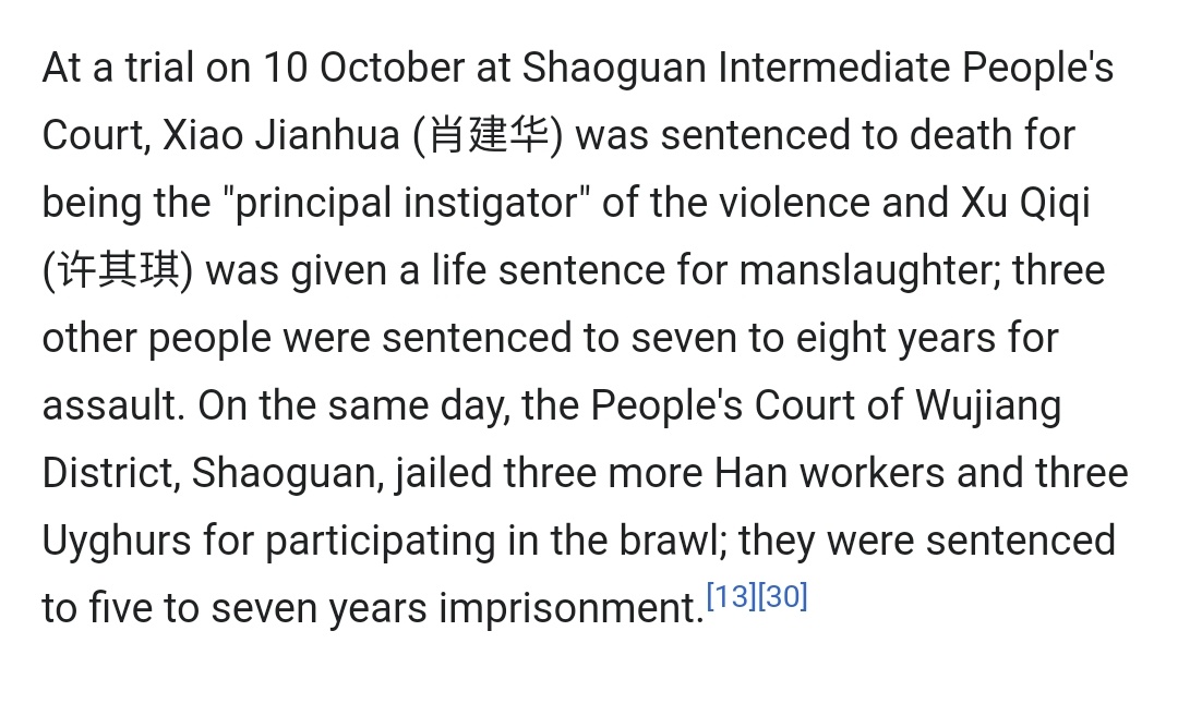 We all know that every peaceful protest evolves naturally into a killing spree which leaves over 200 dead, and it's perfectly justified because of all these injustices, like *checksnotes* executing the perpetrators of the Shaoguan incident not within a week after the fact.