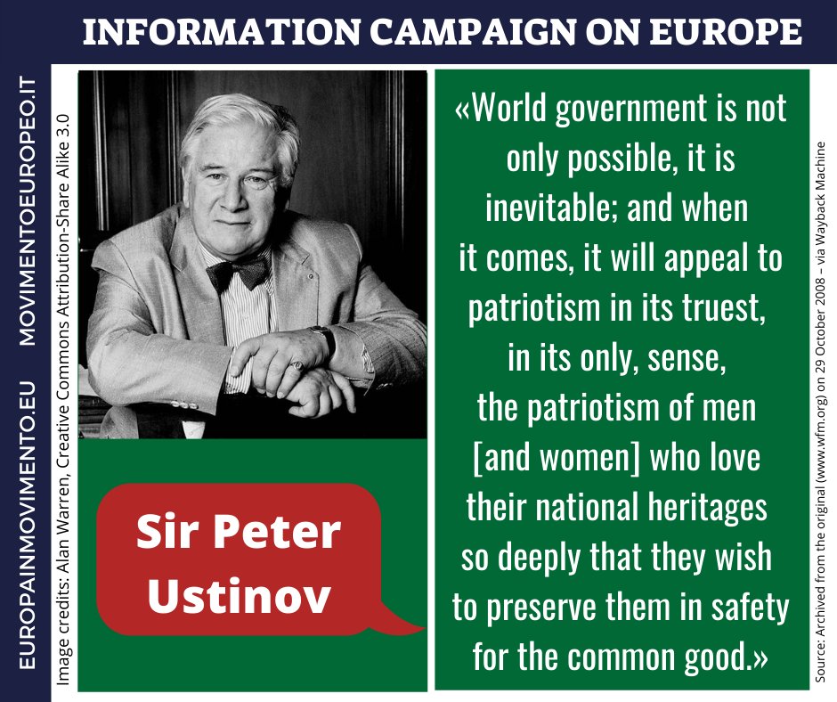 Sir Peter Ustinov è stato presidente del Movimento Federalista Mondiale fino al 2004 anno della sua morte. Lo vogliamo ricordare nel 100° anniversario della sua nascita avvenuta il 16 aprile 1921.