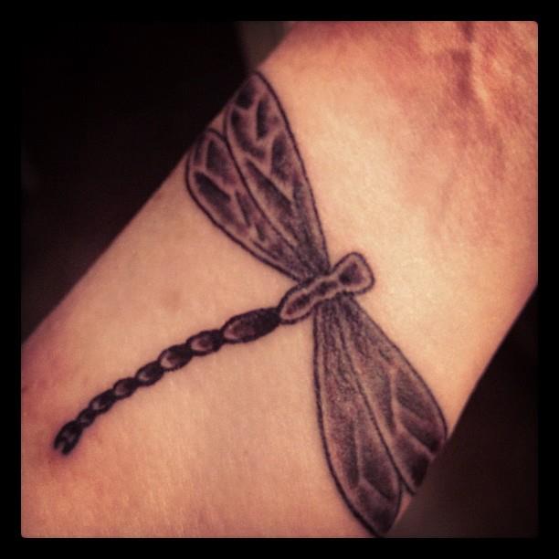 The Stories Behind  #MyTattoos14. Another dragonfly - March 2012I  dragonflies and really wanted one that was more clearly visible. I rarely notice the one on my abdomen so I felt it was important to have this placed where I could see it daily. It's below my left wrist.
