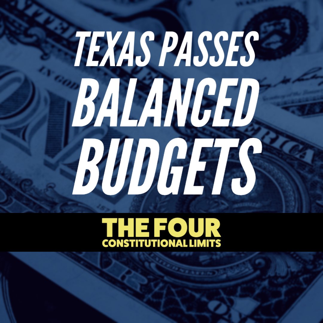 Unlike in Washington, the Texas Legislature passes balanced budgets using four Constitutional limits on spending and growth. Check out this video for a quick review of the four limits that keep our budget spending in check every two years. #txlege