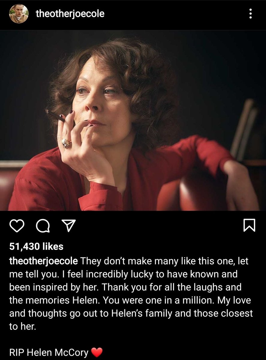 peskyblunders's tweet photo. For those without Instagram: tributes from @WallisAnnabelle, @theotherJoeCole, @FinnCole and Sophie Rundle aka Grace, John, Michael and Ada. If I'm sad tonight, they must be heartbroken. https://t.co/B9RRmhBfMR
