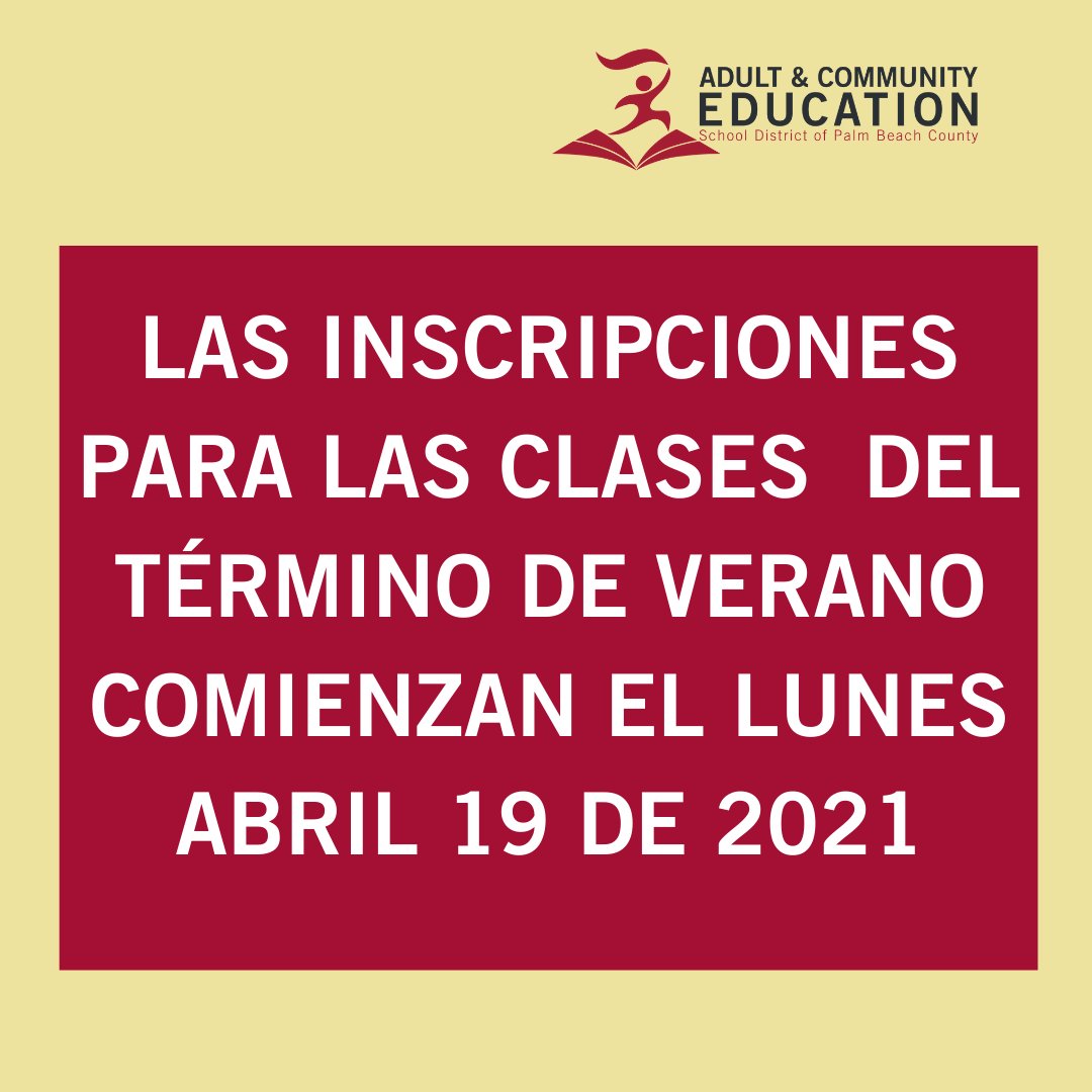 Aprovecha e inscríbete en alguno de nuestros programas. Visita aprendepbc.com y hispanosaprendiendo.blogspot.com/para mayor información.

#educacion #AdultEdu #HispanosAprendiendo #ESOL #ingles #Aprendepbc #CTE #GED