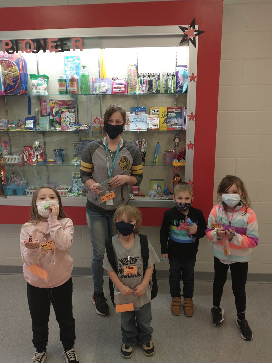 KG students spending their Pioneer Cash at the Pioneer Store Today #ElyPride #PioneerProud