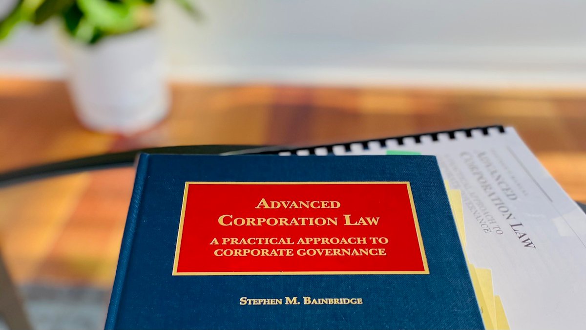 One of the things I’ve enjoyed this semester: teaching a new course on Advanced Corporate Law to a wonderful group of <a href="/EmoryLaw/">Emory Law</a> students &amp; using Stephen Bainbridge’s (<a href="/PrawfBainbridge/">Steve Bainbridge</a> <a href="/UCLA_Law/">UCLA School of Law</a>) new Advanced Corporation Law textbook. Deep, balanced, current &amp; highly recommended.