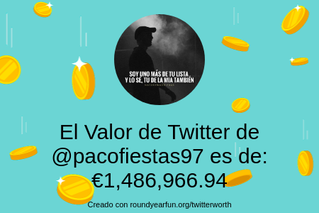 97CH4K's tweet photo. Mi valor en Twitter es de: €1,486,966.94

Encuentra el tuyo(a) con https://t.co/BPbIlIb34N

⠀ https://t.co/LG4wcwTm4V