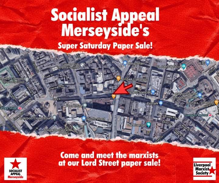 Socialist Appeal on sale tomorrow at 1-3pm in Lord St. Liverpool.

#SocialistAppeal