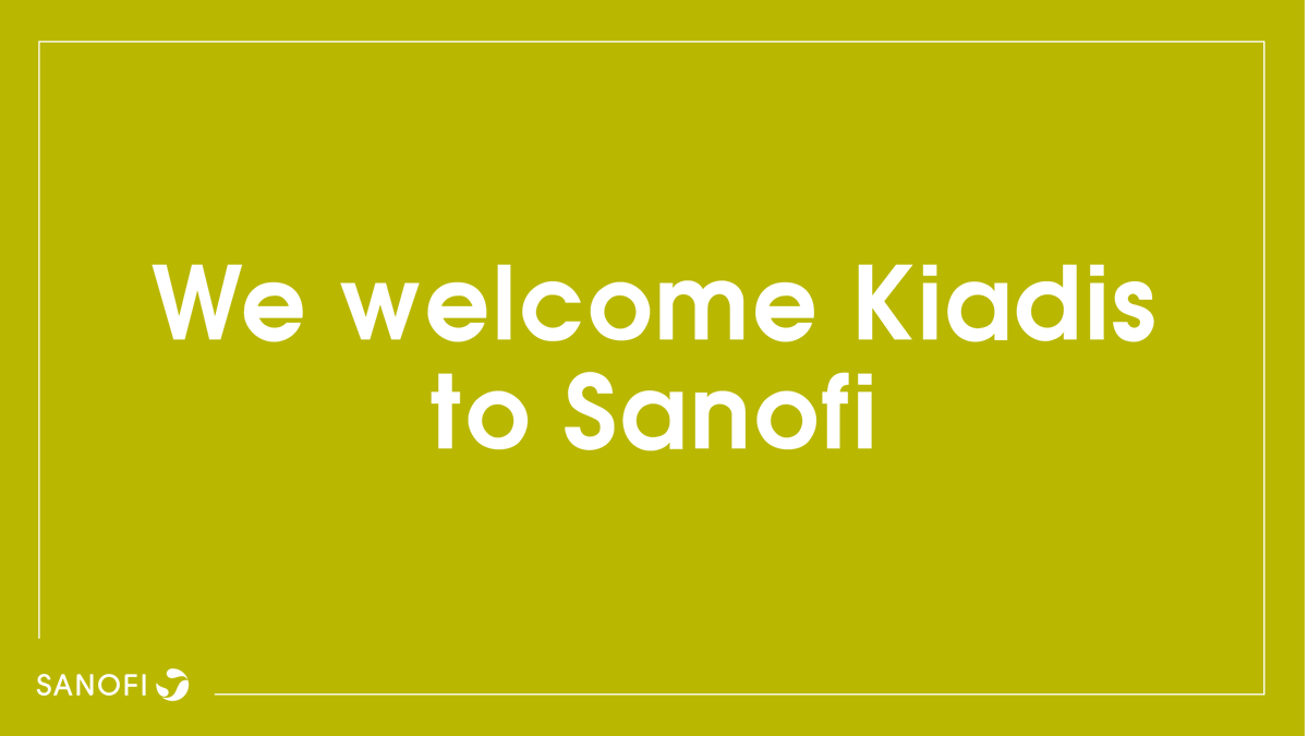 sanofi's tweet photo. Today we announce the successful acquisition of @KiadisPharma. We welcome Kiadis to the Sanofi family. https://t.co/17TqU7kSRL 
$SAN $SNY https://t.co/92rclf5CMr